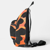 Zwart en Oranje Koe Print Sling Bag (Rechts)