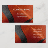Zwart en Oranje luxe metalen Visitekaartje (Voorkant / Achterkant)
