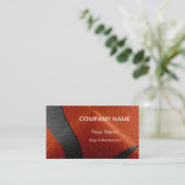 Zwart en Oranje luxe metalen Visitekaartje (Staand voorkant)