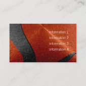 Zwart en Oranje luxe metalen Visitekaartje (Achterkant)