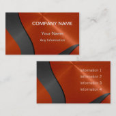 Zwart en Oranje Luxe Metallic 2 Visitekaartje (Voorkant / Achterkant)