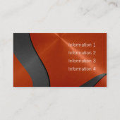 Zwart en Oranje Luxe Metallic 2 Visitekaartje (Achterkant)