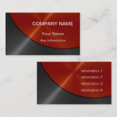 Zwart en Oranje Luxe Metallic 3 Visitekaartje (Voorkant / Achterkant)