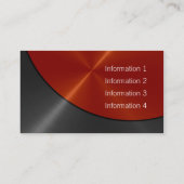 Zwart en Oranje Luxe Metallic 3 Visitekaartje (Achterkant)