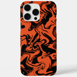 Zwart en oranje marmer iPhone 16 pro max hoesje