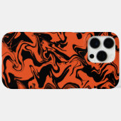 Zwart en oranje marmer Case-Mate iPhone case (Achterkant (horizontaal))