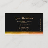 Zwart en Oranje marmerpatroon met Logo modern Visitekaartje (Achterkant)