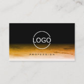 Zwart en Oranje marmerpatroon met Logo modern Visitekaartje (Voorkant)
