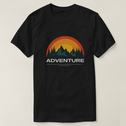 Zwart en oranje modern Adventure Tshirt (Design voorkant)
