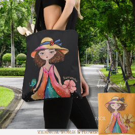 Zwart en Oranje - Origineel Whimsy Meisje Tote Bag