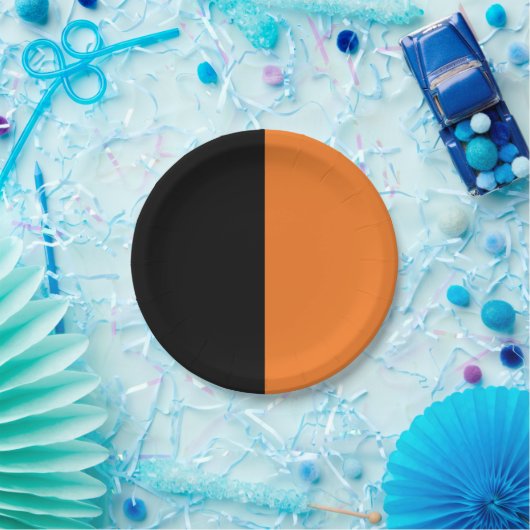 Zwart en Oranje Papieren Bordje (Feest)