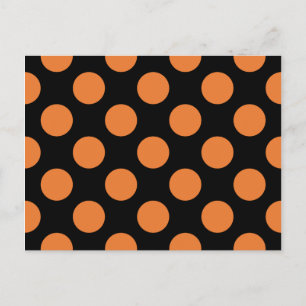 Zwart en oranje polka stippen briefkaart