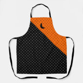 Zwart en oranje polka stippen Halloween Schort (Voorkant)