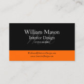 Zwart en Oranje professioneel Visitekaartje (Voorkant)