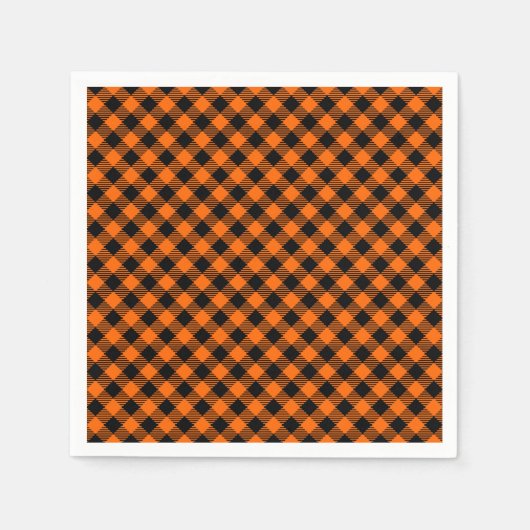 Zwart en Oranje Pset Napkins Servet (Voorkant)