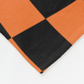 Zwart en Oranje psychedelisch geruite groovy grid Fleece Deken (Hoek)
