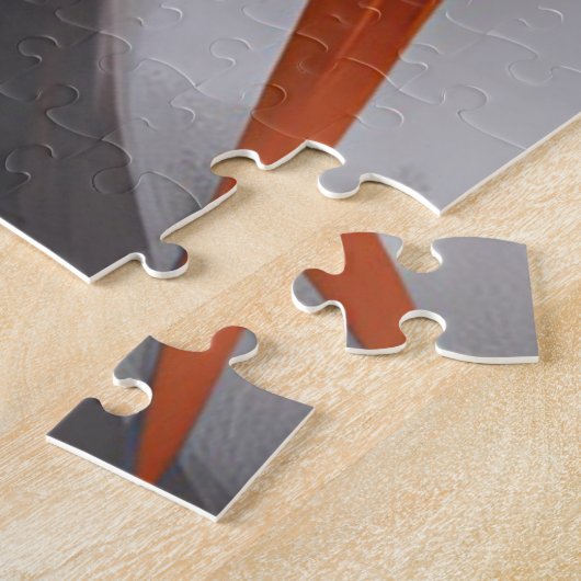 zwart en oranje ridder puzzel legpuzzel (Zijkant)