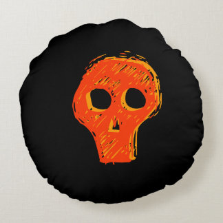zwart en oranje schedel Halloween kussen