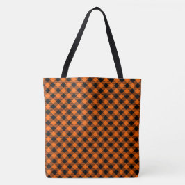 Zwart en Oranje speldenstang Tote Bag