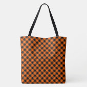 Zwart en Oranje speldenstang Tote Bag (Achterkant)