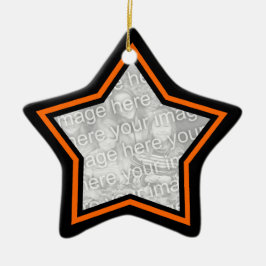 Zwart en Oranje Star-Lijst Ornament