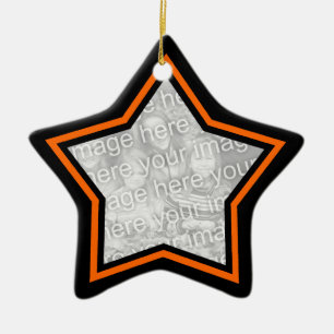 Zwart en Oranje Star-Lijst Ornament