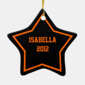 Zwart en Oranje Star-Lijst Ornament (Achterkant)