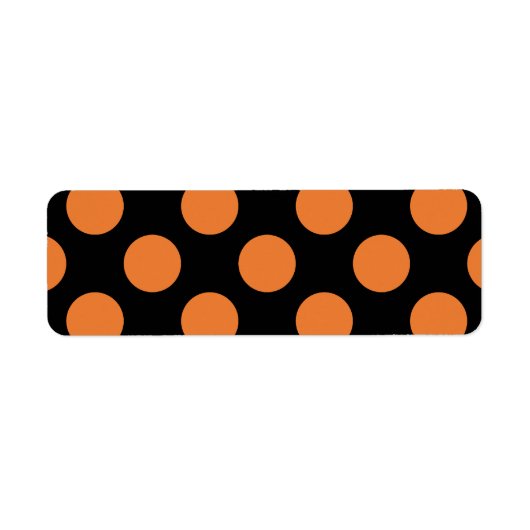 Zwart en Oranje Stippen Etiket (Voorkant)