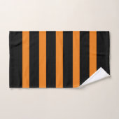 Zwart en oranje strepenpatroon bad handdoek (Handdoek)