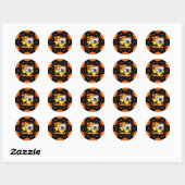 ZWART EN ORANJE TEXAS HOUDEN ZE POKER CHIP RONDE STICKER (Vel)