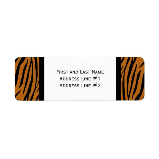 Zwart en Oranje Tiger Stripes Adreslabel Etiket (Voorkant)