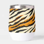 Zwart en oranje tijgerpatroon monogram (Achterkant)