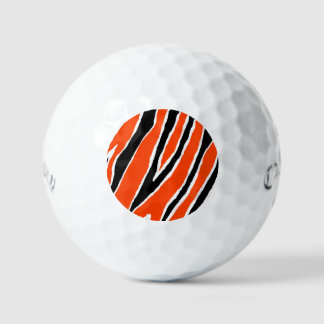 Zwart en oranje tijgerstreepontwerp golfballen