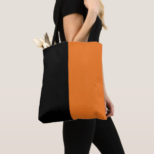 Zwart en Oranje Tote Bag