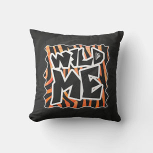 Zwart en oranje Wild Me Zebra Kussen