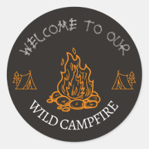 Zwart en Oranje Wildfire Adventure Ronde Sticker