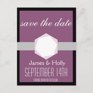 Zwart en Orchidee Save the Date Briefkaart