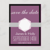 Zwart en Orchidee Save the Date Briefkaart (Voorkant)