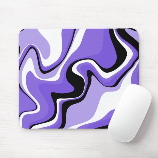 Zwart en Paars Abstract vocht Muismat (Met muis)