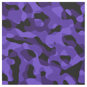 Zwart en Paars Camouflage-printpatroon Stof