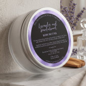 Zwart en paars cosmetica pot label met ingrediënte