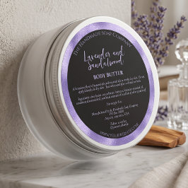 Zwart en paars cosmetica pot label met ingrediënte
