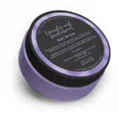 Zwart en paars cosmetica pot label met ingrediënte