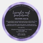 Zwart en paars cosmetica pot label met ingrediënte (Voorkant)