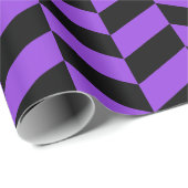 Zwart en Paars Extra Groot Herringbone Cadeaupapier (Rol Hoek)