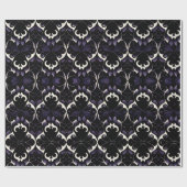 Zwart en Paars gotisch Patroon #2 Verpakkingspapie Cadeaupapier (Vlak)