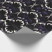 Zwart en Paars gotisch Patroon #2 Verpakkingspapie Cadeaupapier (Hoek)