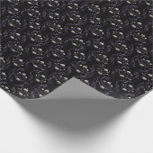 Zwart en Paars gotisch Patroon #5 Verpakkingspapie Cadeaupapier (Hoek)