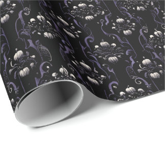 Zwart en Paars gotisch Patroon #5 Verpakkingspapie Cadeaupapier