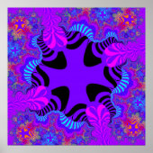 Zwart en Paars kruis Poster (Voorkant)